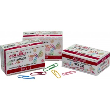 DL-728  28 mm Round PVC Coated Colour Paper Clip (pkt)