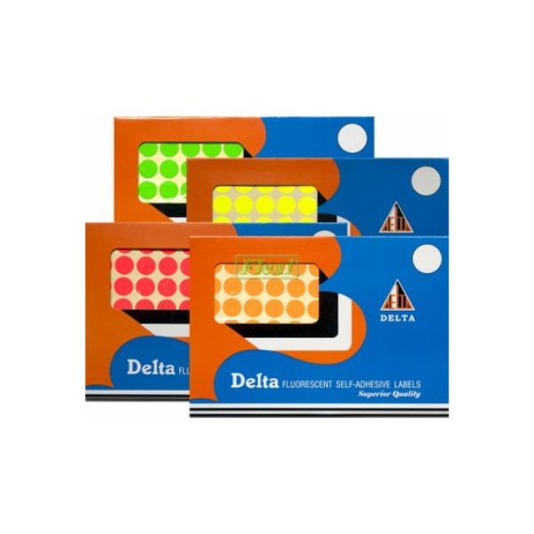 Delta Self-Adhesive Colour Label Fluorescent Round 16mm Dia - 160