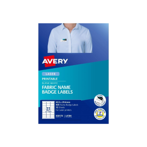 Avery Fabric Name Badge Labels 63.5 x 29.6mm L4784-15