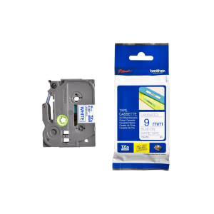 Brother Tape Cassette Blue on White 9mm TZE-223
