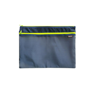 Deli Double Layer Zip Bag A4 Size Blue 5841