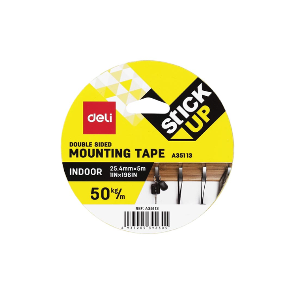 Deli Double Sided Foam Mounting Tape 25mm x 5M EA35113