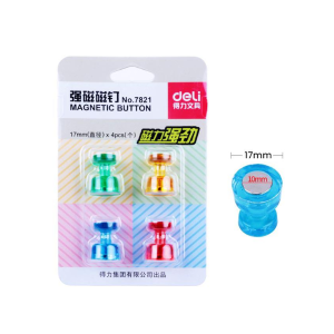 Deli Glass Board Magnetic Button 17mm Pack of 4 Pcs 7821