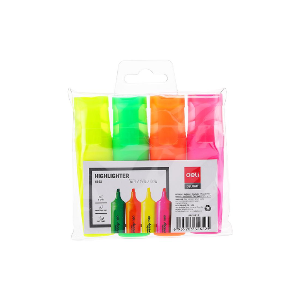 Deli Highlighters Pack of 4 ES622