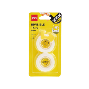Deli Invisible Tape with 1 Dispenser Pack of 2 EA30411