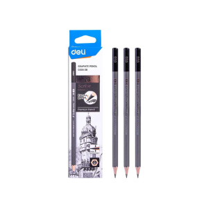 Deli Scribe Graphite Pencil 2B 12 Pcs Extra Dark C005-2B