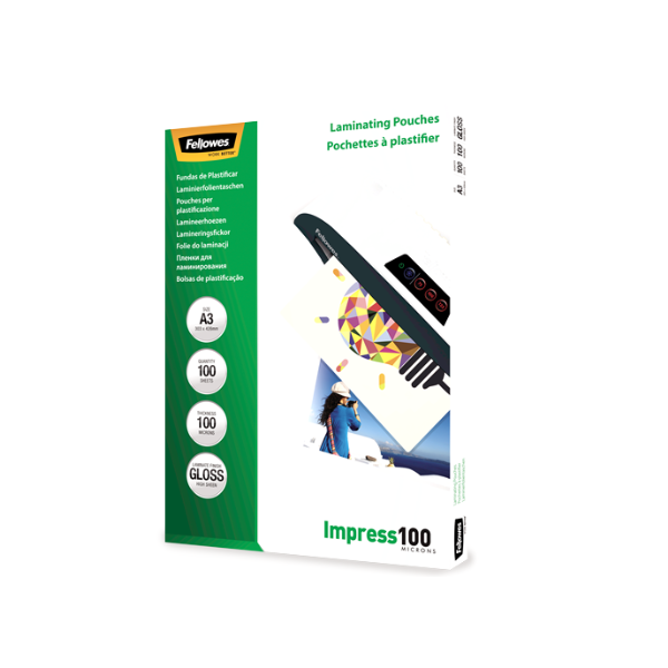 Fellowes Laminating Pouch A3 100 Micron 100's #53512
