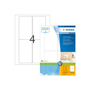 HERMA File Spine White Labels 78.7 x 139.7mm 4472