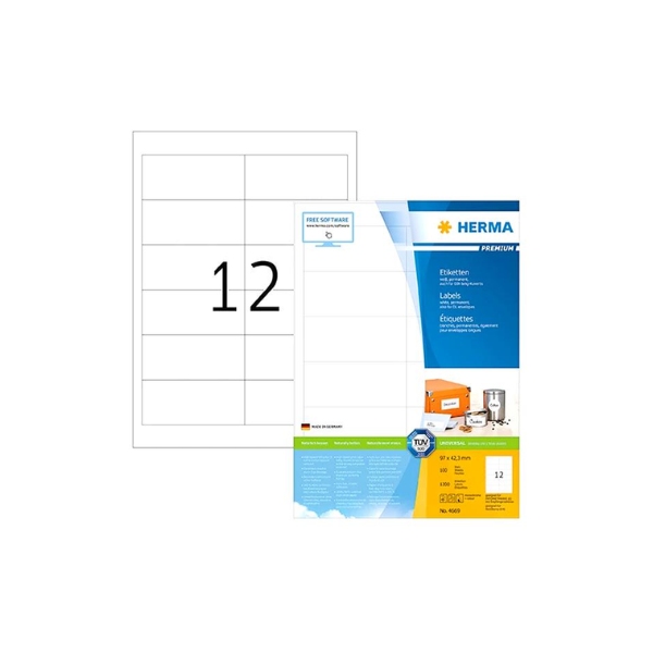 HERMA Premium White Labels 96.5 x 42.3mm 4669