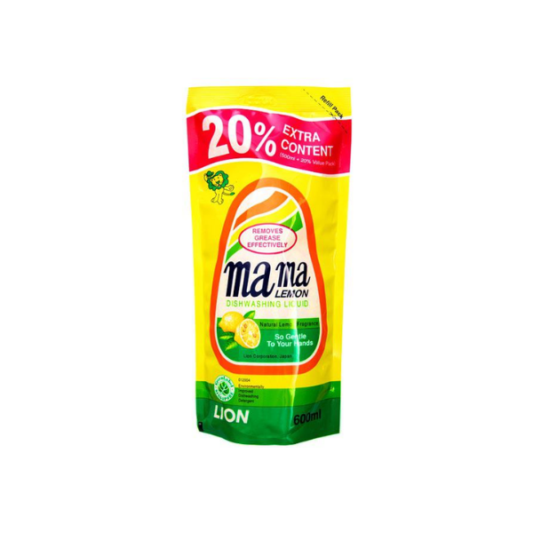 Mama Lemon Dishwashing Liquid Refill Pack 600ml
