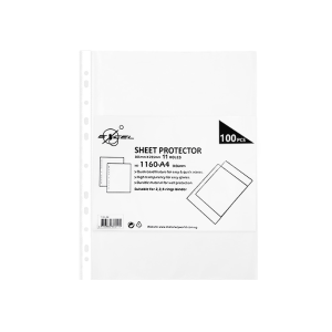 Excel 11-Hole Sheet Protectors Copy Safe 1160-A4 0.06mm 100's