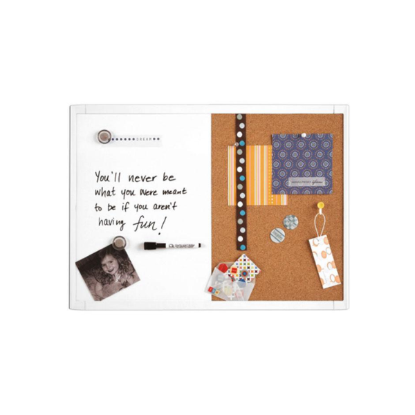 Quartet White Frame Combination Cork Whiteboard 23 x 17 Inch