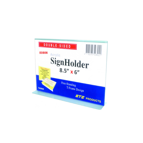 STZ Acrylic Sign Holder 8.5 x 6 Inch Horizontal 50806