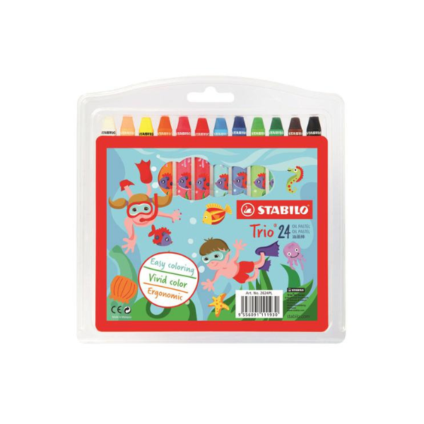 STABILO Oil Pastels 24 Colours 2624PL