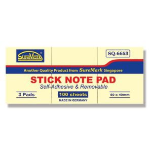 Suremark Stick Note Pad 50 x 40 mm SQ6653/3