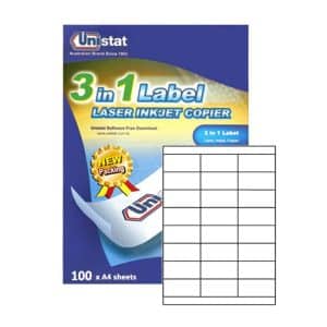 Unistat 3 in 1 Laser White Labels 70 x 35mm U4429