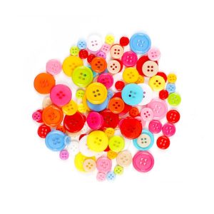 Plastic Button Coloured Mix Size Approx 100's