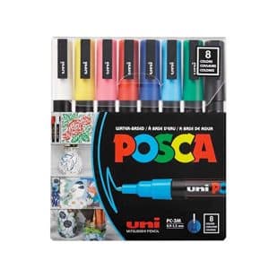 Uni POSCA Water-Based Marker PC-3M 8C/8 Col 0.9-1.3mm