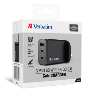 Verbatim USB Wall Charger 3 Port (1x USB, 2x Type C) Black 66716