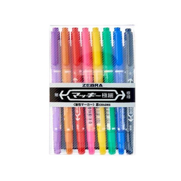 Zebra Permanent Marker Extra Fine Ex Mckie Set of 8 Colours MCF-8C ...